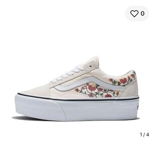 Vans Women's Floral Platform Sneakers - Cream Size 9